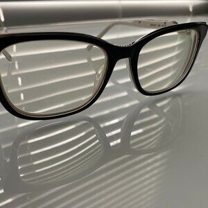 Diane Von Furstenberg Women's Black, White and Silver Glass Frame, Model 5110